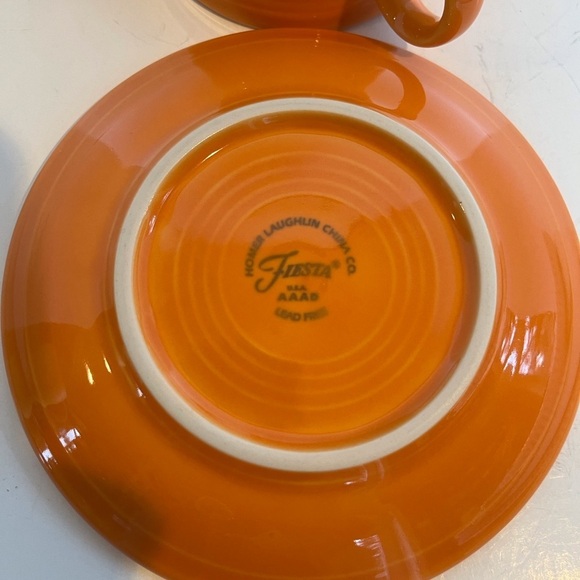 Fiesta Ware Coffee/ Tea Cup and Saucer Orange - Picture 3 of 5